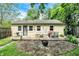 Cozy backyard with a deck featuring outdoor seating and fire pit great for entertaining guests at 332 Campus Ln, Indianapolis, IN 46219