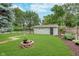 Well-manicured backyard with a shed, landscaped garden, and a neatly trimmed lawn at 4641 Ralston Ave, Indianapolis, IN 46205