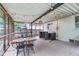 Spacious screened-in patio featuring a bar area, dining set, and stylish lighting at 4641 Ralston Ave, Indianapolis, IN 46205