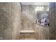 Tiled shower with built-in seat and shower niche at 5374 John Quincy Adams Ct, Plainfield, IN 46168