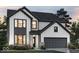 Charming two-story home showcasing white siding, black trim, and a two-car garage at 6338 Rippling Rock Dr, Plainfield, IN 46168