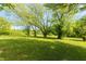 Spacious backyard with lush green grass and mature trees at 6498 N County Road 475 E, Pittsboro, IN 46167