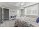 Bright bedroom showcasing a comfortable bed, bench seating, and natural light at 7648 Killarney Dr, Indianapolis, IN 46217