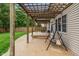 Inviting outdoor patio with pergola, swing and stamped concrete, perfect for relaxing and enjoying the backyard view at 7978 Park Meadows Dr, Brownsburg, IN 46112