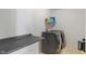 Laundry room featuring modern washer and dryer, countertop, and storage at 8631 Belle Union Pl, Indianapolis, IN 46113