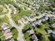Aerial view of a well-maintained residential neighborhood with mature trees and manicured lawns on a sunny day at 9229 Crossing Dr, Fishers, IN 46037