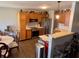 Kitchen with a peninsula, stainless steel appliances, and oak colored cabinets at 994 Young'S Creek Dr, Franklin, IN 46131