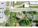 Bird's-eye view of a house in a residential area, surrounded by trees and a street network at 1101 E Loretta Dr, Indianapolis, IN 46227