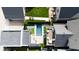 Aerial view featuring a backyard oasis with a pool, patio area, and deck for relaxation and entertainment at 1322 Marlowe Ave, Indianapolis, IN 46202