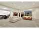Spacious finished basement with a fireplace and comfortable seating and lots of room for entertaining at 20170 Starlight Ct, Noblesville, IN 46062