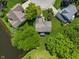 Overhead view of the home backing onto a tranquil pond, offering serene views and a peaceful natural ambiance at 24 Cinnamon Ct, Brownsburg, IN 46112