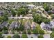 Aerial view of a neighborhood with tree-lined streets and well-maintained homes at 2448 Broadway St, Indianapolis, IN 46205