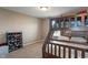 Bedroom with bunk beds, a shoe rack and neutral walls and carpet at 2626 Solidago Dr, Plainfield, IN 46168