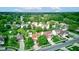 A landscape aerial shot of a residential area displays beautiful houses surrounded by abundant trees at 286 N Greenbriar Dr, Greenwood, IN 46142