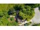 Aerial view shows wooded lot with property lines and features mature trees and beautiful landscaping at 3479 Sugar Loaf Ct, Carmel, IN 46033