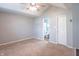Spacious bedroom featuring a ceiling fan and ensuite bathroom at 3898 Chelsea Ter, Greenwood, IN 46143