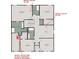 Second-floor layout featuring an owner's suite, bathroom, laundry, and three additional bedrooms with a loft area at 411 Oxford Ln, Lebanon, IN 46052