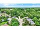 Aerial view of a residential area showcasing well-maintained homes, mature trees, and cul-de-sacs in a suburban setting at 50 Charing Cross Rd, Indianapolis, IN 46217
