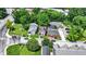 Birds-eye view of homes in a neighborhood, with lush trees and well-maintained properties at 514 Dorman St, Indianapolis, IN 46202