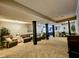 The spacious finished basement offers plenty of living space with carpeting, neutral paint, and modern lighting at 5347 Sampson Dr, Indianapolis, IN 46237