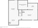 Basement floor plan featuring two living rooms, an office, bar area and unfinished basement area with measurements at 6210 Mckinley Ct, Indianapolis, IN 46220