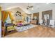 Spacious main bedroom with high ceilings, stylish decor, and a walk-in closet at 6210 Mckinley Ct, Indianapolis, IN 46220