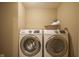 Laundry room features side by side Samsung washing machine and dryer at 695 Overcup St, Westfield, IN 46074