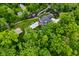 An aerial perspective highlights a home featuring a pool, court, and expansive grounds at 7070 Dean Rd, Indianapolis, IN 46220