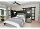 Well-lit bedroom with an accent wall and a sliding partition at 7070 Dean Rd, Indianapolis, IN 46220
