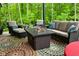 Relaxing patio area with fire pit table and comfortable outdoor seating at 7070 Dean Rd, Indianapolis, IN 46220