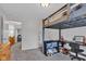 This bedroom boasts a loft bed with study space and storage, plus easy access to the hallway at 8973 Carnation Dr, Noblesville, IN 46060