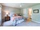 Comfortable bedroom featuring a ceiling fan and ensuite bathroom at 9154 Sargent Manor Ct, Indianapolis, IN 46256