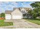 Charming two-story home with a well-maintained lawn and two-car garage under a partly cloudy sky at 1306 Flat Wood Ct, Brownsburg, IN 46112