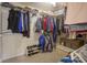 Walk-in closet with shelving provides ample storage, ideal for organizing clothes, shoes, and accessories at 13817 Black Canyon Ct, Fishers, IN 46038