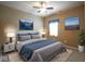Comfortable main bedroom with a plush bed, stylish decor, and ample natural light at 13817 Black Canyon Ct, Fishers, IN 46038