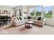 Comfortable living room and dining area with plush seating and large windows, offering natural light and green views at 14350 Ludwell Ct, Fishers, IN 46037