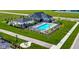 Aerial view of a community pool, gazebo, and exercise area at 19144 Goins Blvd, Westfield, IN 46074
