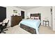 Cozy bedroom features rustic wood accents and a comfy bed with light blue comforter at 200 Mission Terrace Dr, Whiteland, IN 46184