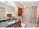 Bathroom with a vanity, framed mirror, and a shower-tub combination for all your needs at 201 Angela Ct, Noblesville, IN 46062