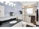 Full bathroom with a glass shower and granite countertop vanity at 201 Angela Ct, Noblesville, IN 46062