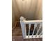 Carpeted stairs with white railing at 213 Golf Ct, Greenwood, IN 46143
