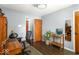 Bright office space with wooden desk, stylish decor, and lots of natural light at 2521 Mcleay Dr, Indianapolis, IN 46220