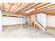Unfinished basement featuring concrete flooring, stairs, and exposed ductwork ready for your personal design at 3772 Christina Ct, Carmel, IN 46033