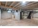 Spacious unfinished basement with exposed ceiling at 5473 E 18Th St, Indianapolis, IN 46218