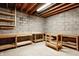 Basement workshop area with work benches and shelves at 7333 State Road 42, Martinsville, IN 46151
