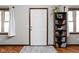 Stylish entryway features a bright white door, complementing the neutral tones and modern decor at 7990 S County Road 200 E, Pittsboro, IN 46167