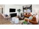 Modern living room with comfortable seating, a media center, and stylish decor at 8684 Marietta Ln, McCordsville, IN 46055