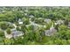 Aerial view showcasing a neighborhood with mature trees, well-maintained lawns, and diverse home styles at 8723 Bergeson Dr, Indianapolis, IN 46278