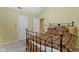 Relaxing bedroom featuring two doors and a bronze metal bed frame at 8723 Bergeson Dr, Indianapolis, IN 46278