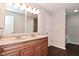 Bathroom featuring a double sink vanity, granite countertops and tile floors at 9206 Huntleigh Cir, Plainfield, IN 46168